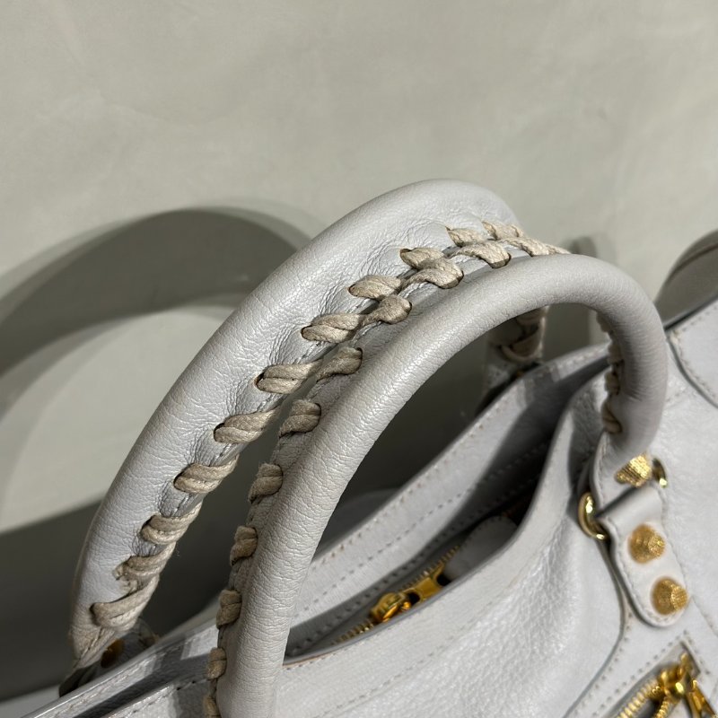 Balenciaga Classic city機車包 - 灰金-6