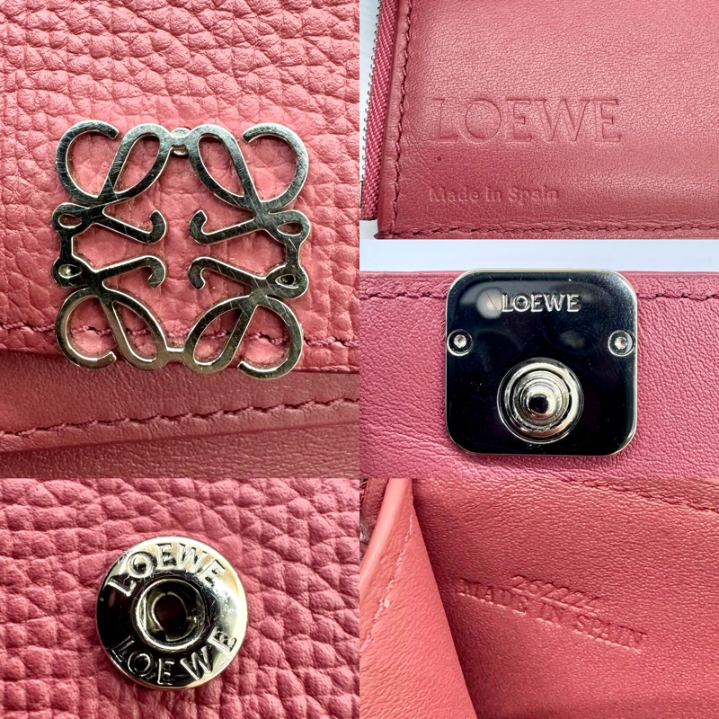 LOEWE 羅意威 粉色三折小皮夾-6