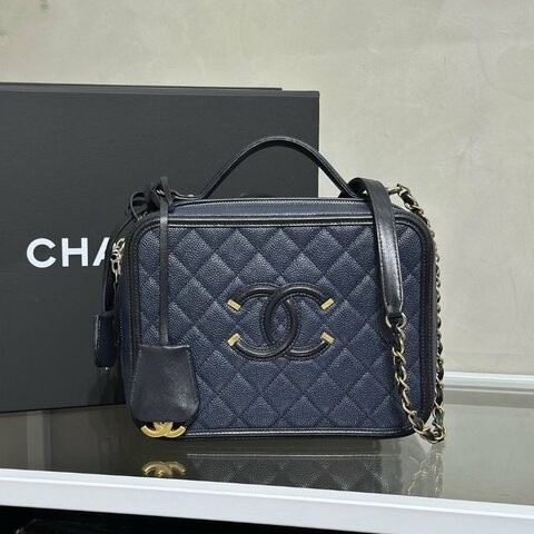 CHANEL Vanity case - 大號深藍24開