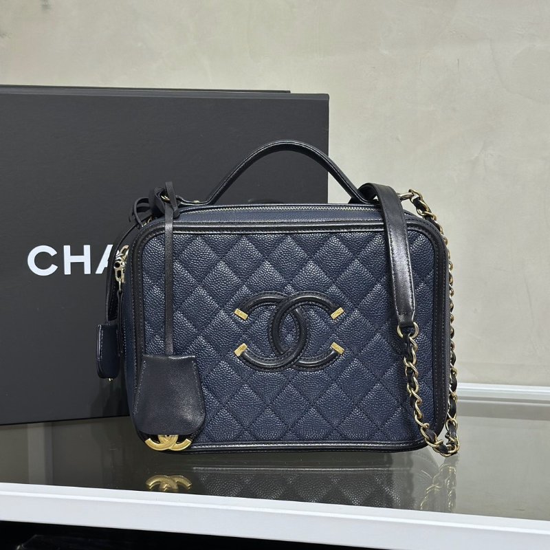 CHANEL Vanity case - 大號深藍24開-0