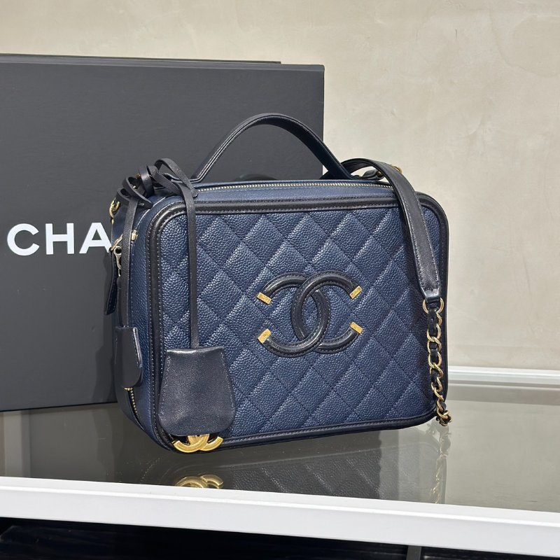 CHANEL Vanity case - 大號深藍24開-2