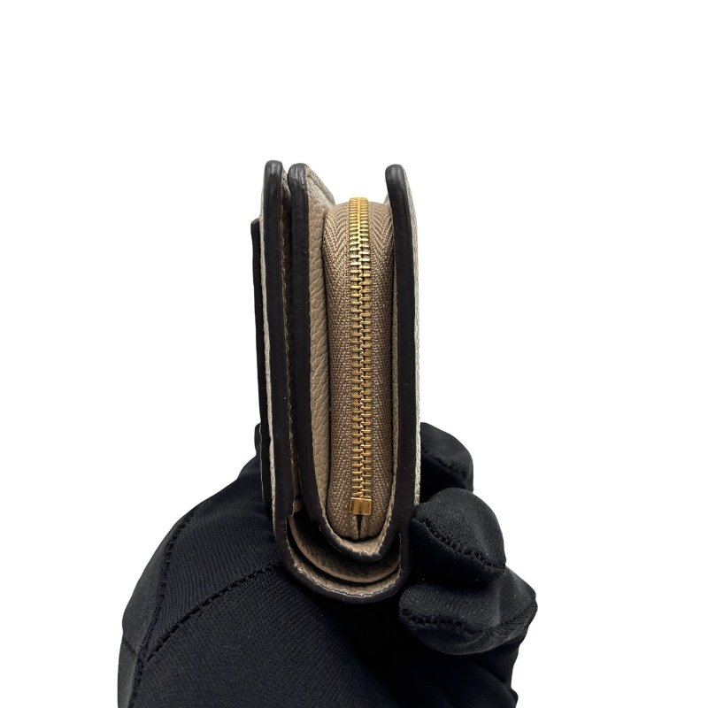 【美收精品】LOUIS VUITTON 奶茶色牛皮壓紋釦式短夾 C-408【隔月月中將轉賣至日本 上架期限30天】-2