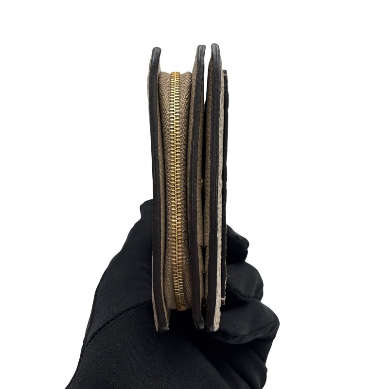 【美收精品】LOUIS VUITTON 奶茶色牛皮壓紋釦式短夾 C-408【隔月月中將轉賣至日本 上架期限30天】-4