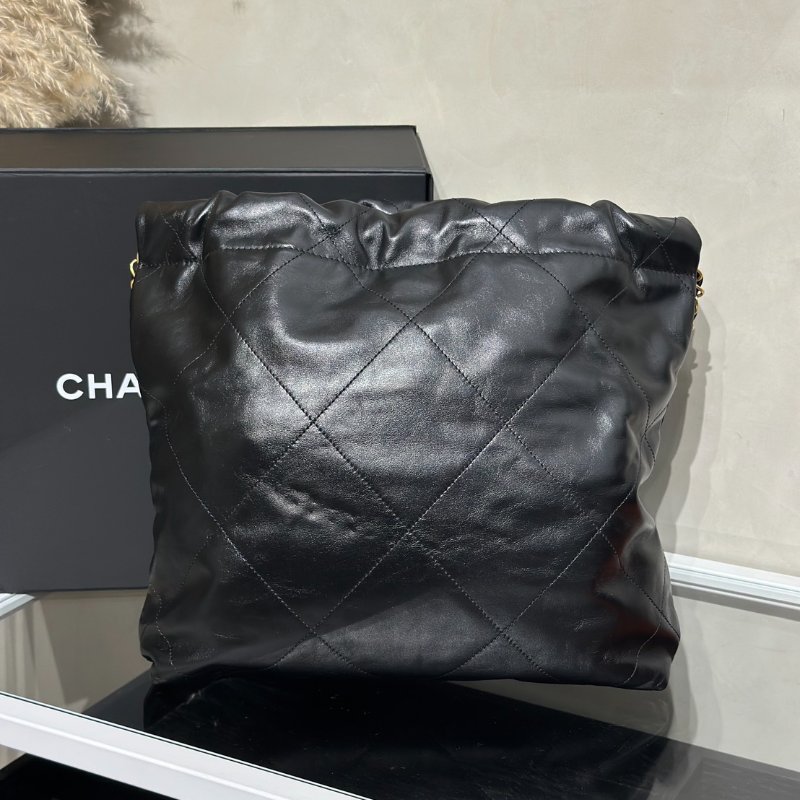 CHANEL 22 Bag - 小號白字黑金-2