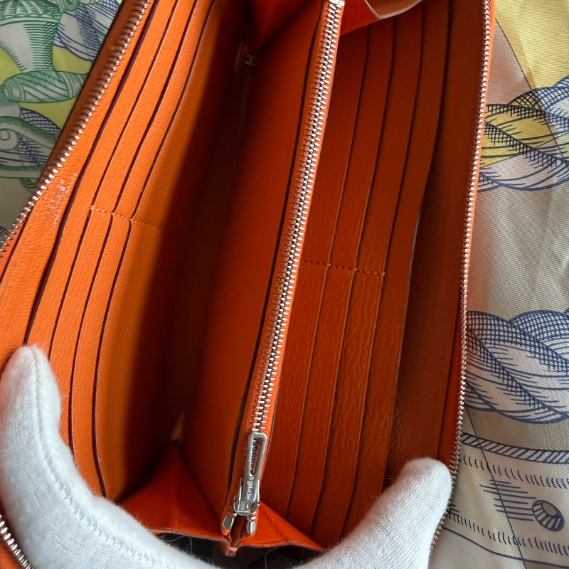 Hermes 長夾AZAP 色號93 愛馬仕橘-4