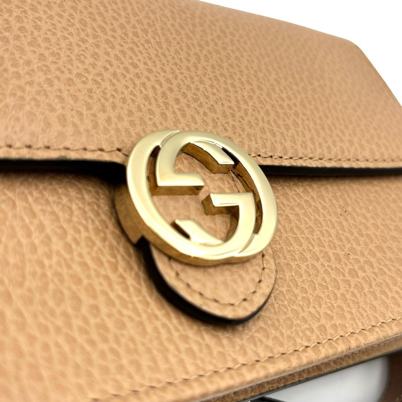 【美收精品】GUCCI 奶茶色單肩包 C-412【隔月月中將轉賣至日本 上架期限30天】-8