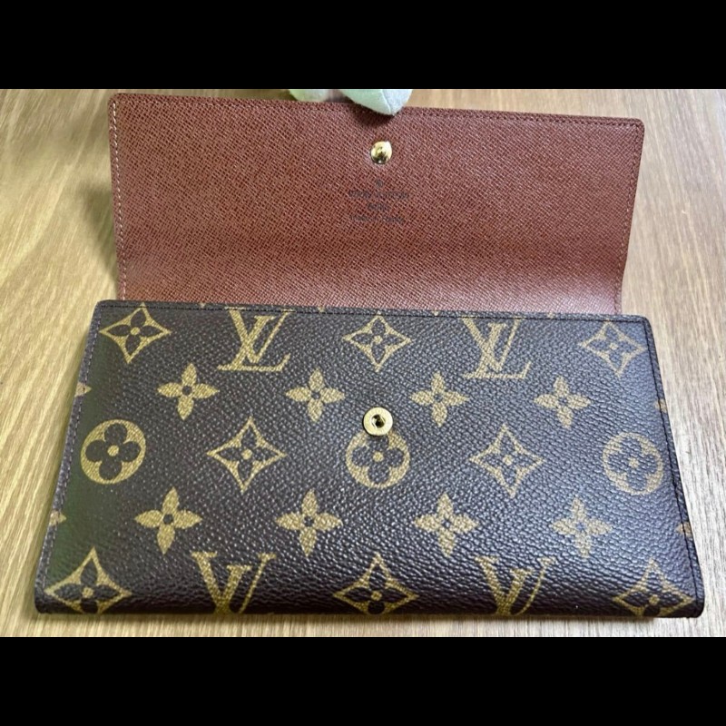 日本進口特選二手／LV／三折層長夾-9