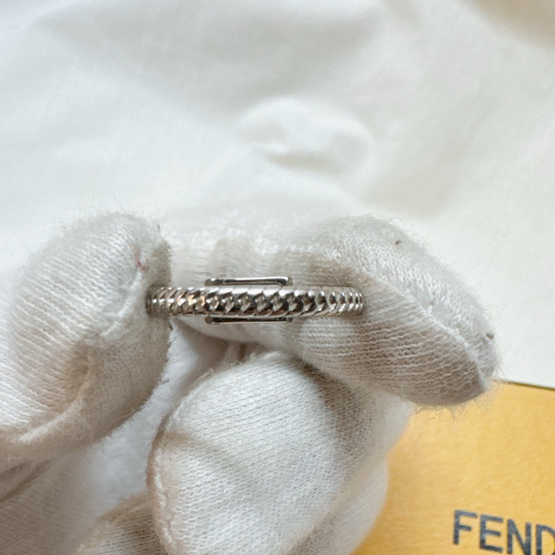 二手正品Fendi芬迪Baguette銀色FF戒指 fendi戒指 fendi銀戒 fendi配件-6