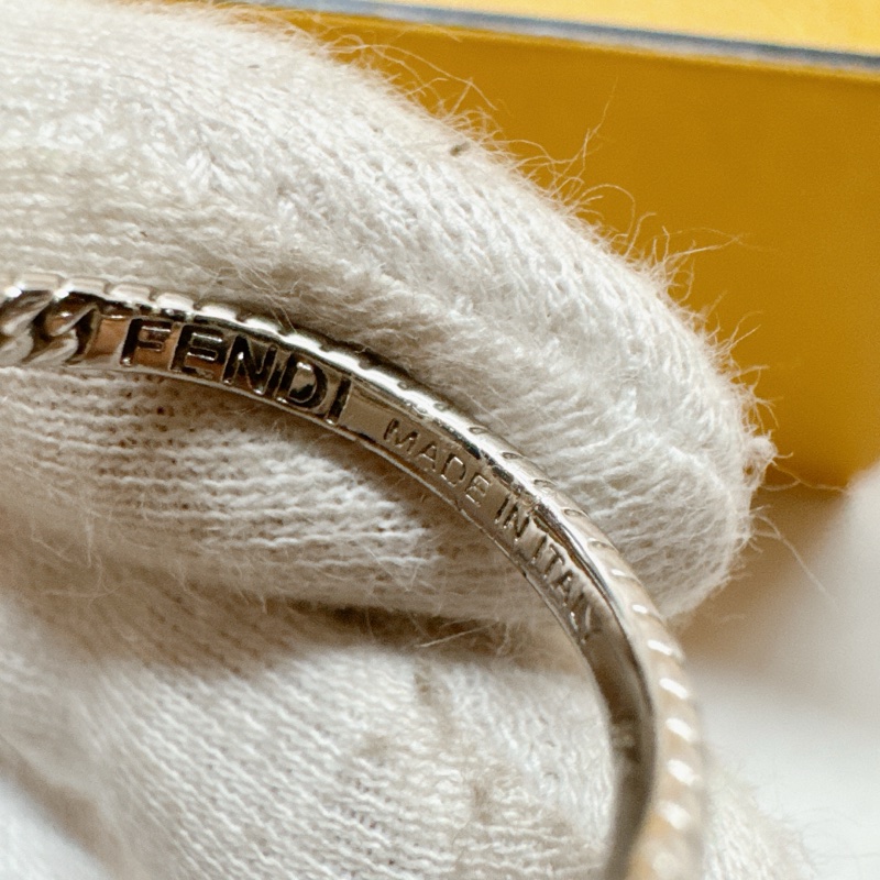 二手正品Fendi芬迪Baguette銀色FF戒指 fendi戒指 fendi銀戒 fendi配件-7