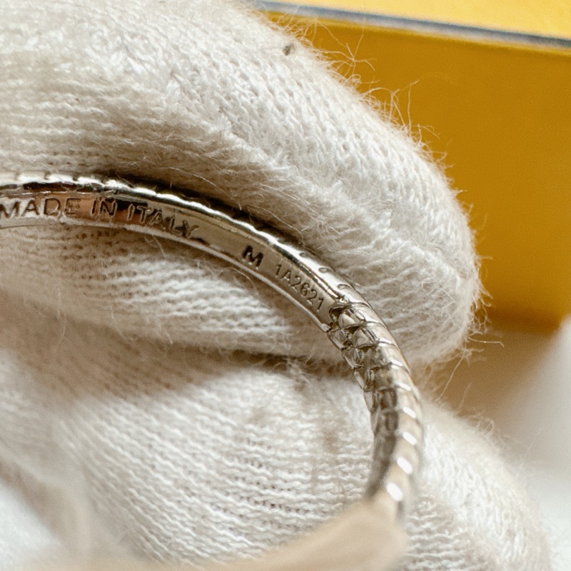 二手正品Fendi芬迪Baguette銀色FF戒指 fendi戒指 fendi銀戒 fendi配件-8