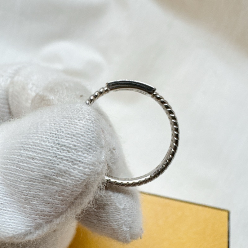 二手正品Fendi芬迪Baguette銀色FF戒指 fendi戒指 fendi銀戒 fendi配件-11