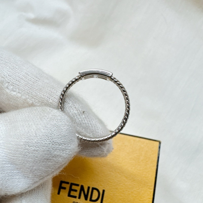 二手正品Fendi芬迪Baguette銀色FF戒指 fendi戒指 fendi銀戒 fendi配件-13