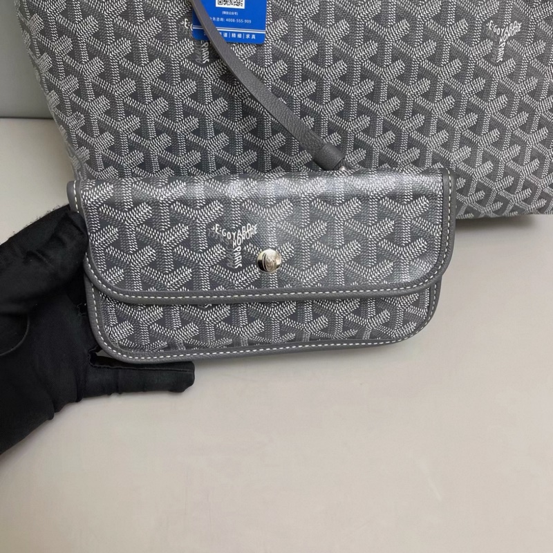 Goyard戈雅 小號老花灰色子母購物袋-5