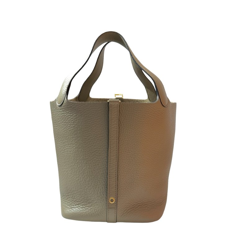 Used HERMÈS TC Picotin 22 Handbag Beige GHW-0