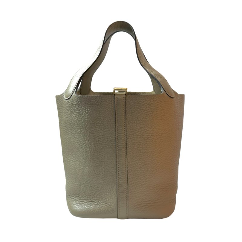 Used HERMÈS TC Picotin 22 Handbag Beige GHW-1
