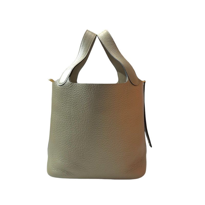 Used HERMÈS TC Picotin 22 Handbag Beige GHW-3