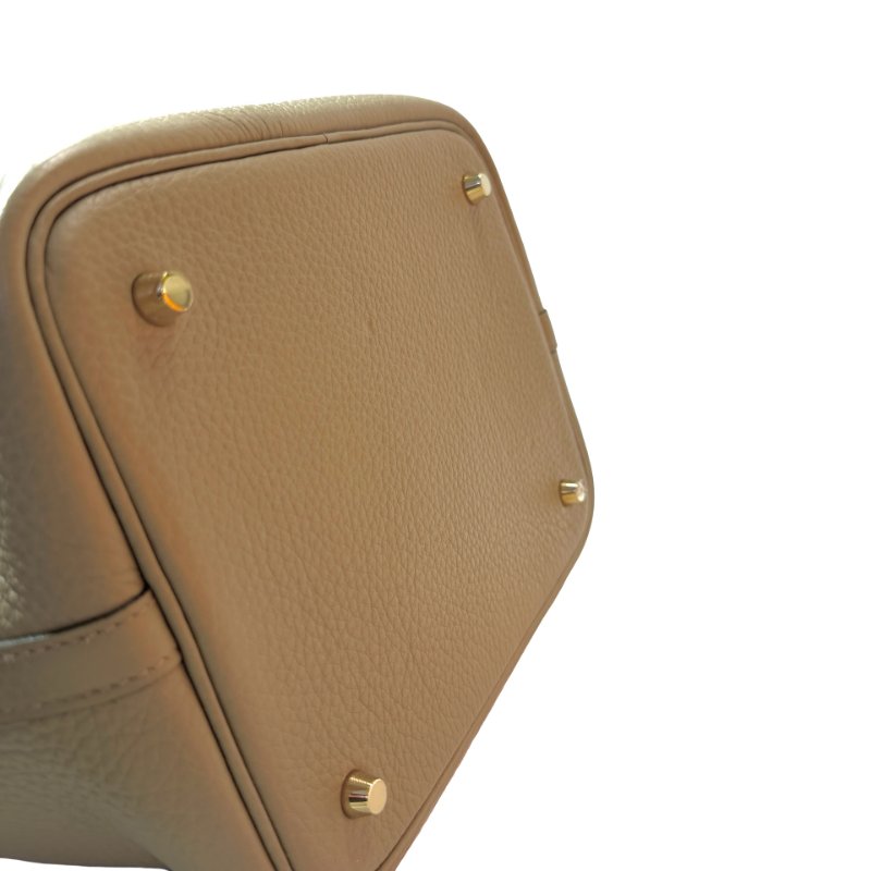 Used HERMÈS TC Picotin 22 Handbag Beige GHW-10