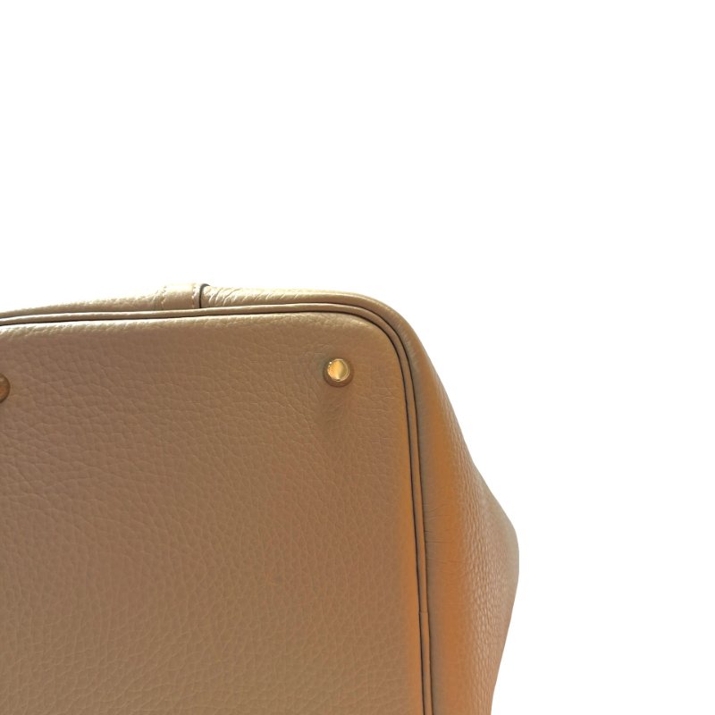 Used HERMÈS TC Picotin 22 Handbag Beige GHW-12