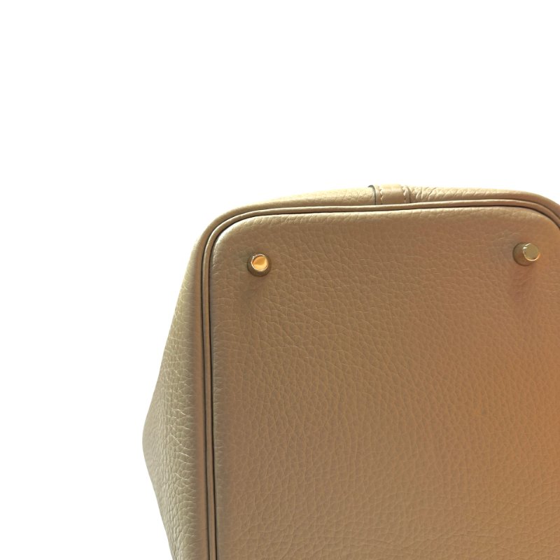 Used HERMÈS TC Picotin 22 Handbag Beige GHW-14