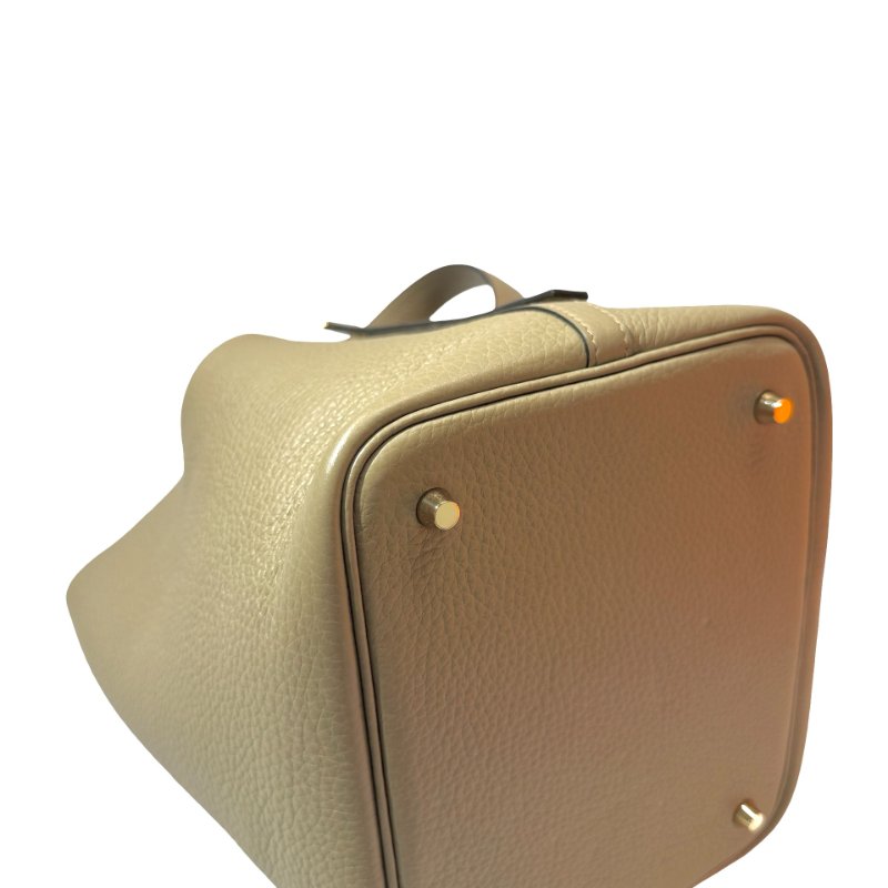 Used HERMÈS TC Picotin 22 Handbag Beige GHW-15