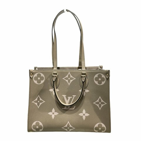 Used LOUIS VUITTON Monogram On the Go Tote Bag Grey GHW