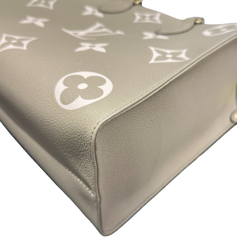 Used LOUIS VUITTON Monogram On the Go Tote Bag Grey GHW-2