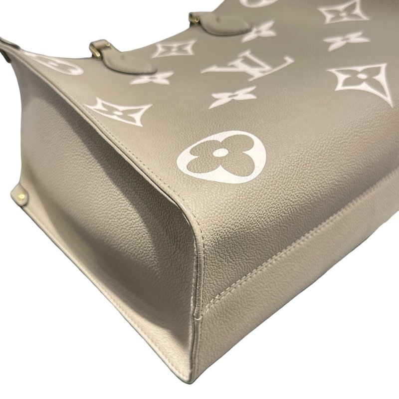 Used LOUIS VUITTON Monogram On the Go Tote Bag Grey GHW-4