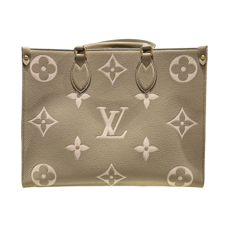 Used LOUIS VUITTON Monogram On the Go Tote Bag Grey GHW-5