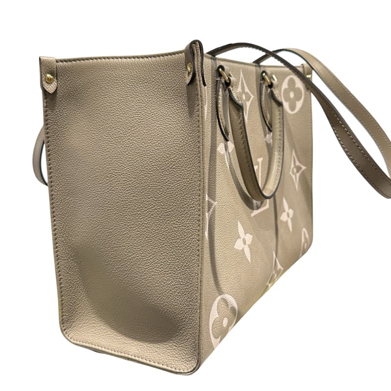 Used LOUIS VUITTON Monogram On the Go Tote Bag Grey GHW-7