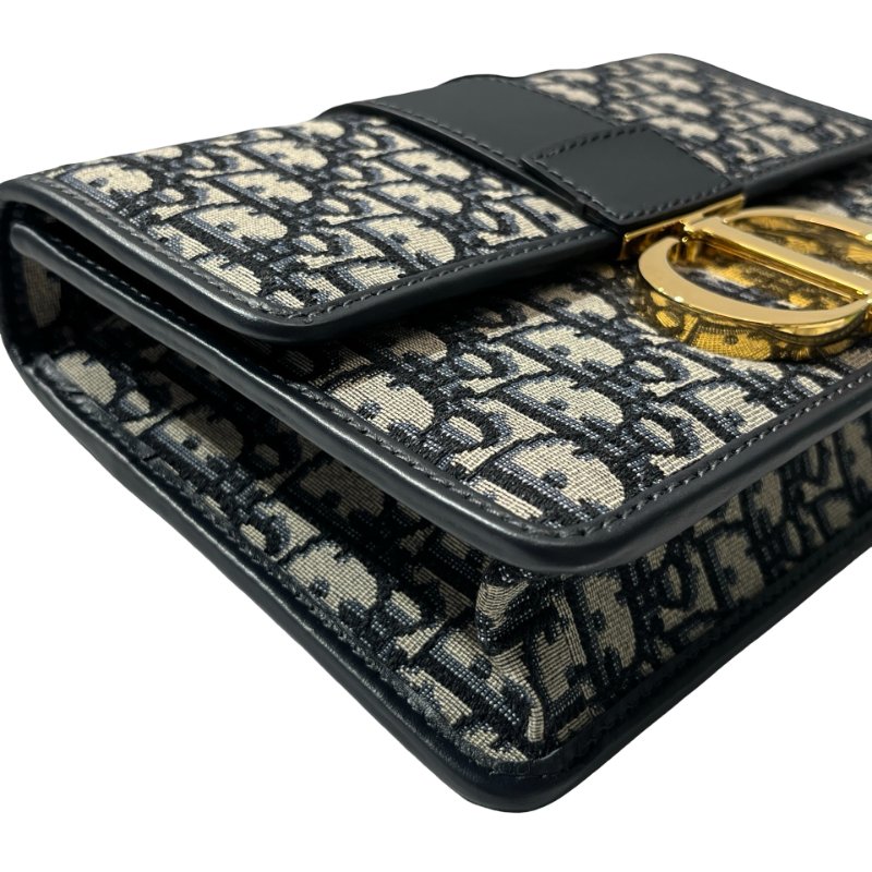 Used DIOR Canvas MONTAIGNE 30 Cross Body Bag Navy Blue-3