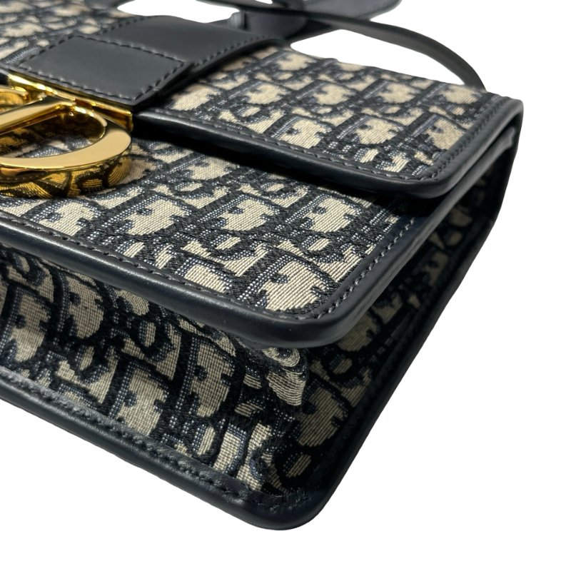 Used DIOR Canvas MONTAIGNE 30 Cross Body Bag Navy Blue-4