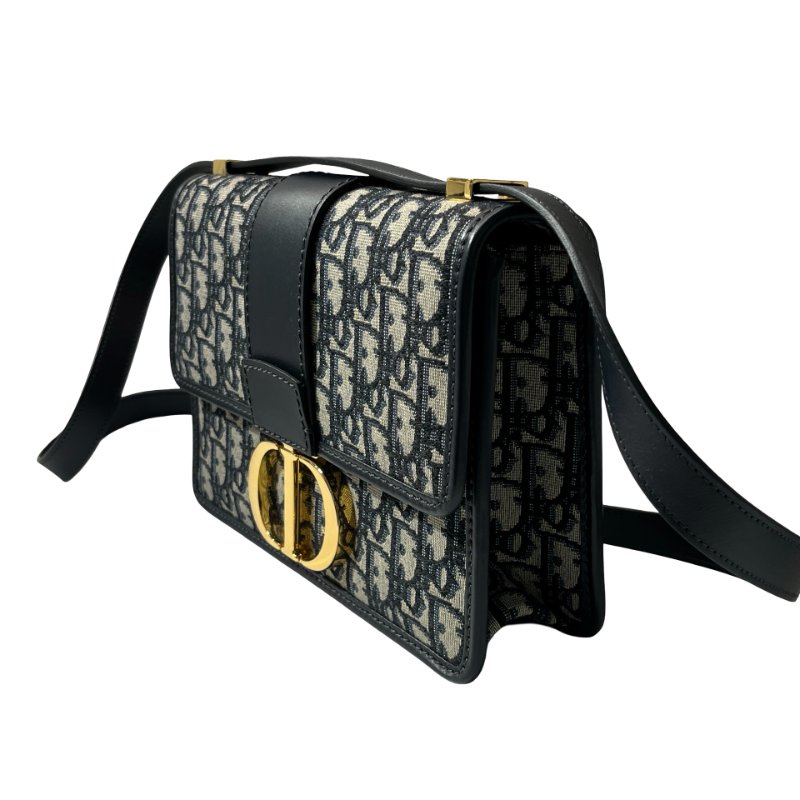 Used DIOR Canvas MONTAIGNE 30 Cross Body Bag Navy Blue-6