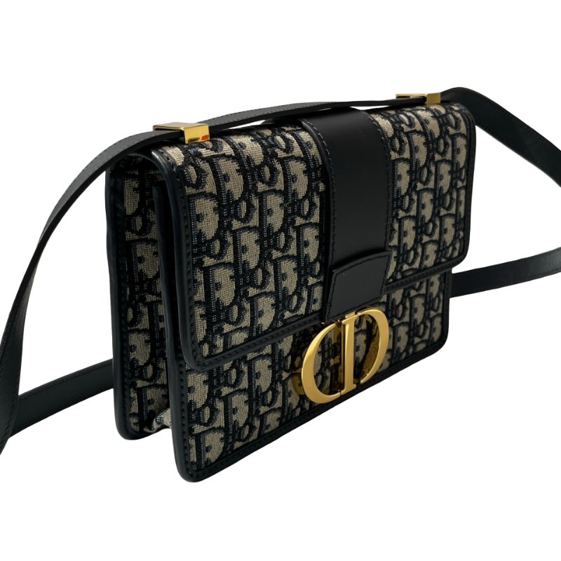 Used DIOR Canvas MONTAIGNE 30 Cross Body Bag Navy Blue-9