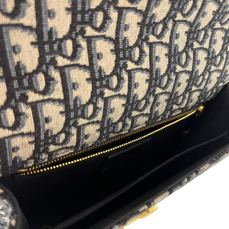 Used DIOR Canvas MONTAIGNE 30 Cross Body Bag Navy Blue-10