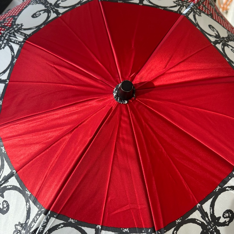【赫蒂國際精品】Dior 迪奧 法式復古 巴洛克風 紅白點點 華麗遮陽傘/雨傘 vintage-6