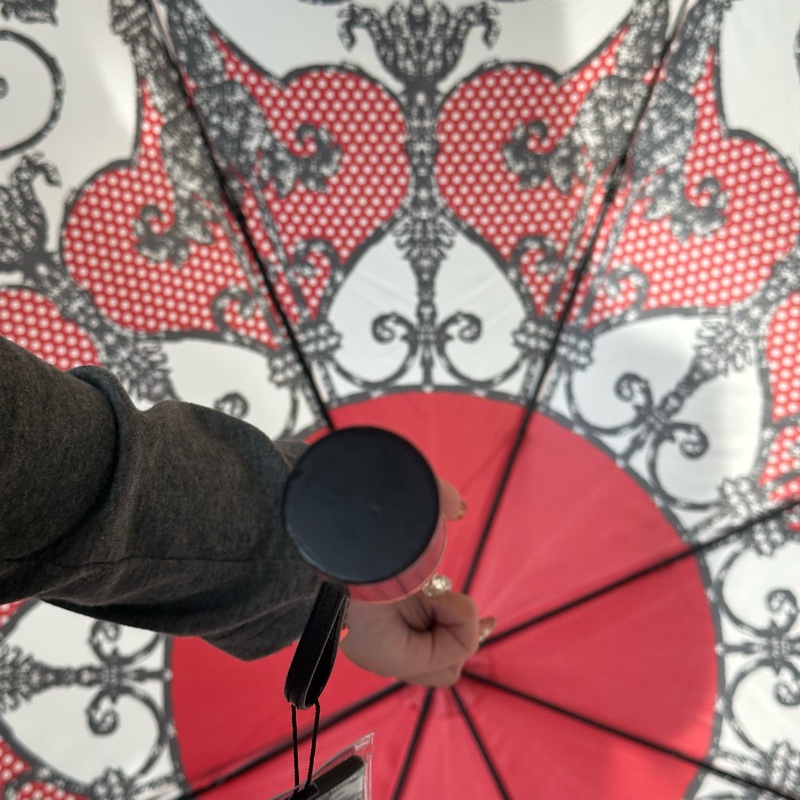 【赫蒂國際精品】Dior 迪奧 法式復古 巴洛克風 紅白點點 華麗遮陽傘/雨傘 vintage-9