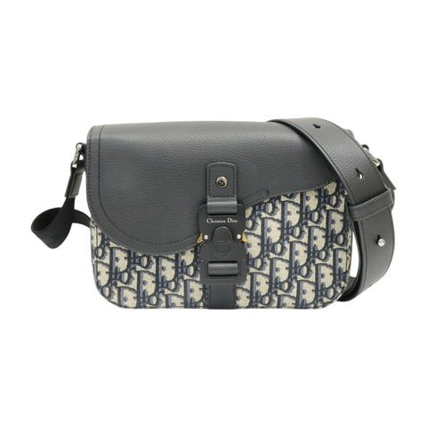 黑色 牛皮 帆布 Saddle 小型 翻蓋 郵差包 肩背包【Dior 迪奧】 1ADPO049YKS_H27E