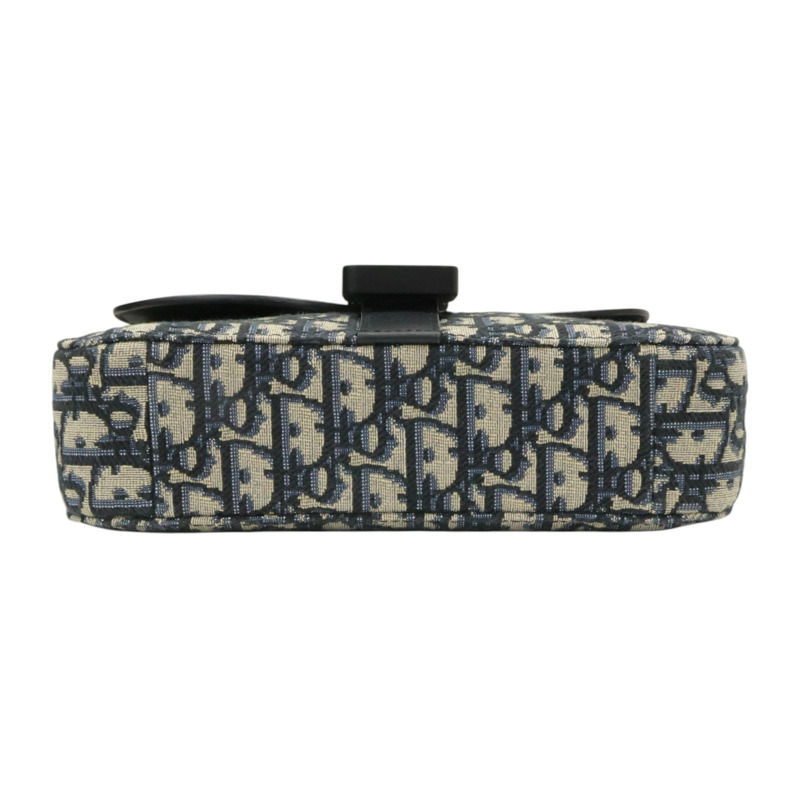 黑色 牛皮 帆布 Saddle 小型 翻蓋 郵差包 肩背包【Dior 迪奧】 1ADPO049YKS_H27E-3