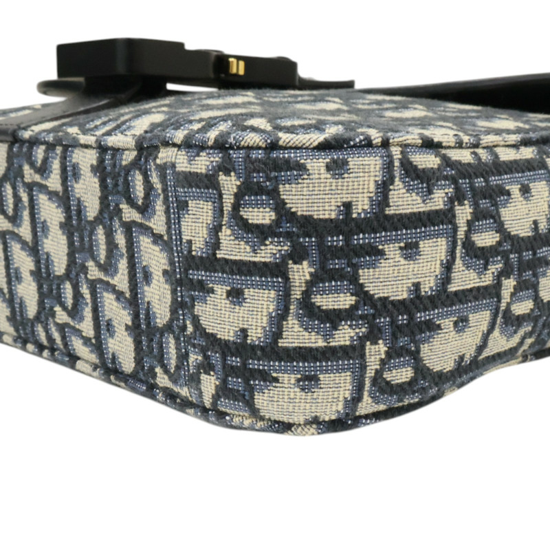 黑色 牛皮 帆布 Saddle 小型 翻蓋 郵差包 肩背包【Dior 迪奧】 1ADPO049YKS_H27E-10