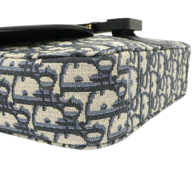 黑色 牛皮 帆布 Saddle 小型 翻蓋 郵差包 肩背包【Dior 迪奧】 1ADPO049YKS_H27E-11