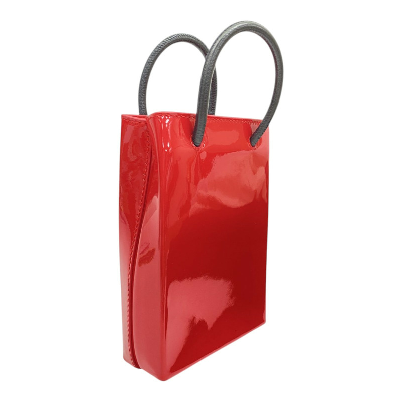 紅色 漆皮 Shopping Phone Holder 手機包 肩背包【Balenciaga 巴黎世家】 593826-1