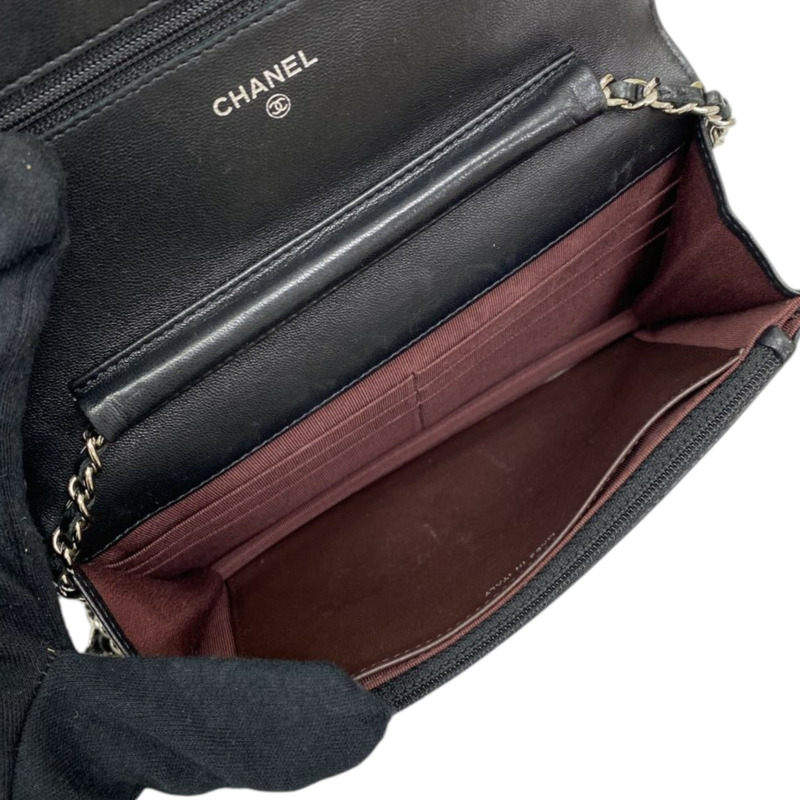 黑色 菱格紋 羊皮 Chain 鍊帶 肩背包【CHANEL 香奈兒】 A33814-4