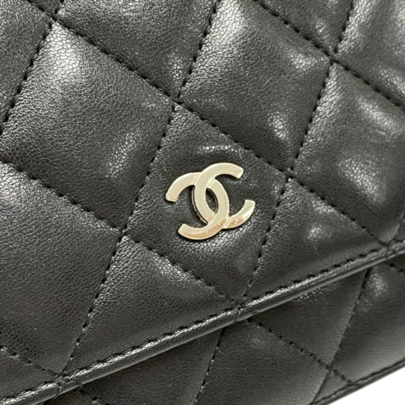 黑色 菱格紋 羊皮 Chain 鍊帶 肩背包【CHANEL 香奈兒】 A33814-10