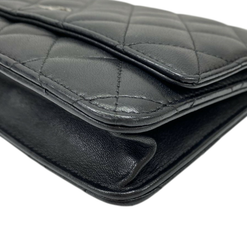 黑色 菱格紋 羊皮 Chain 鍊帶 肩背包【CHANEL 香奈兒】 A33814-12