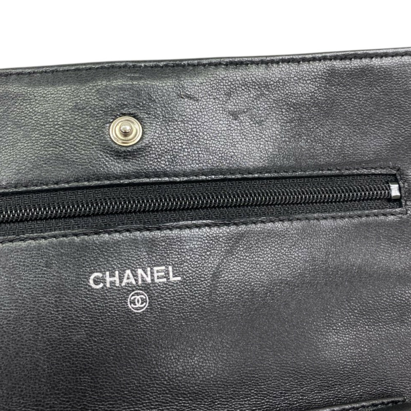 黑色 菱格紋 羊皮 Chain 鍊帶 肩背包【CHANEL 香奈兒】 A33814-15