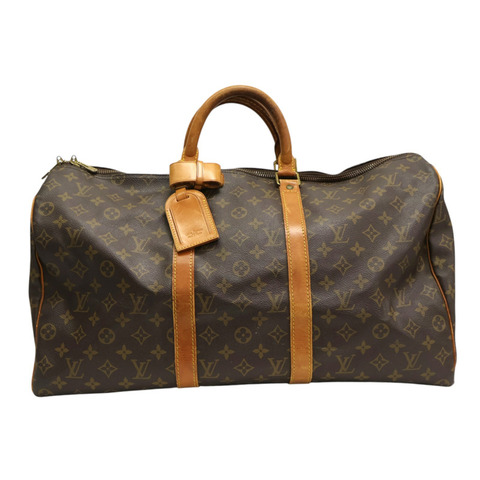 棕色 原花帆布 Keepall50 手提包【LOUIS VUITTON LV 路易威登】 M41426