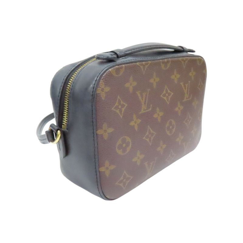 黑/棕色 原花帆布 牛皮 Saintonge 肩背包 M43555【LOUIS VUITTON LV 路易威登】 M43555-1