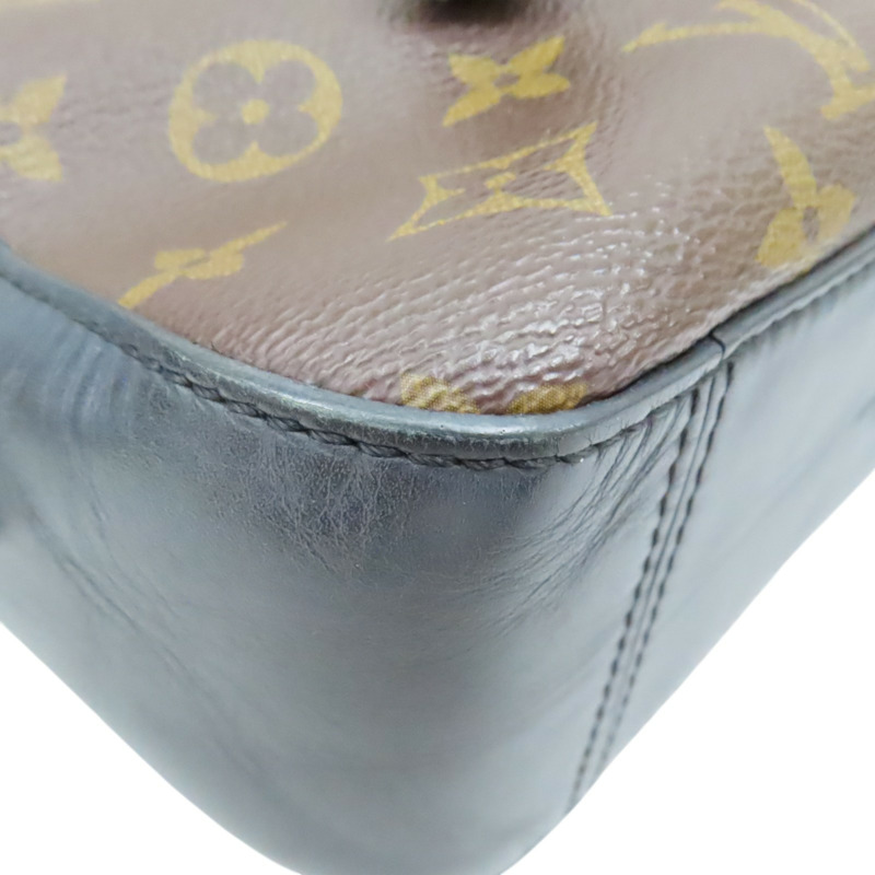 黑/棕色 原花帆布 牛皮 Saintonge 肩背包 M43555【LOUIS VUITTON LV 路易威登】 M43555-9