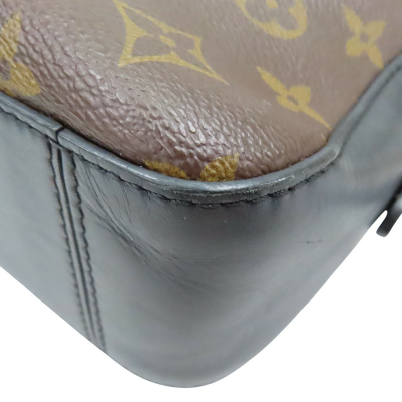 黑/棕色 原花帆布 牛皮 Saintonge 肩背包 M43555【LOUIS VUITTON LV 路易威登】 M43555-10