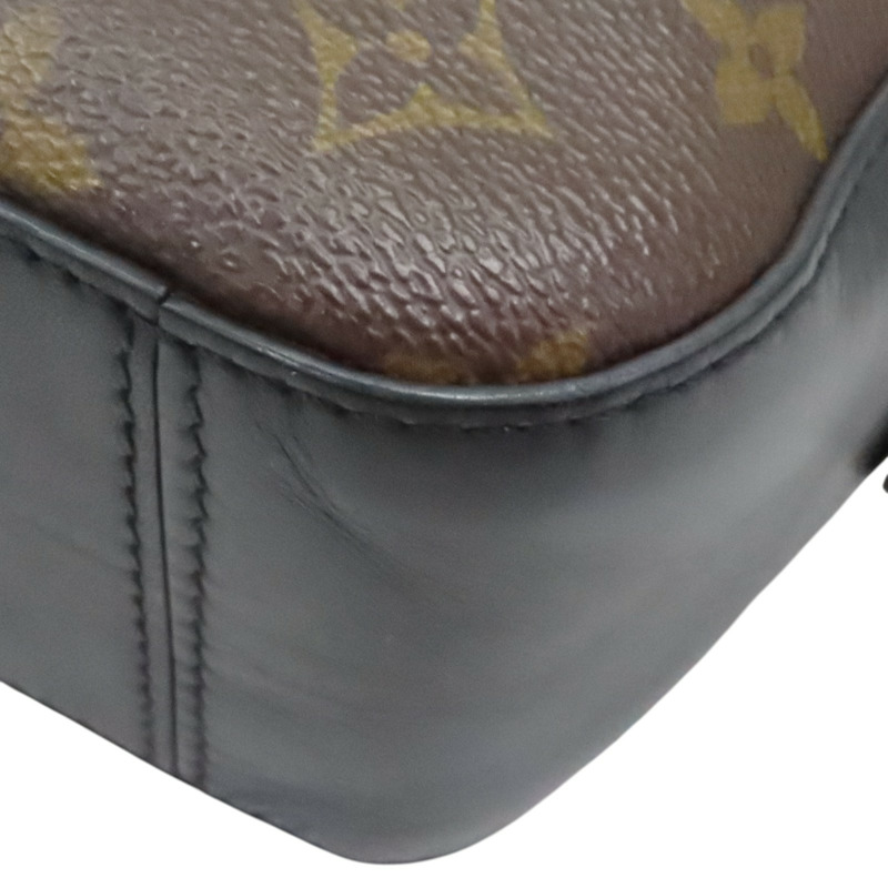 黑/棕色 原花帆布 牛皮 Saintonge 肩背包 M43555【LOUIS VUITTON LV 路易威登】 M43555-11